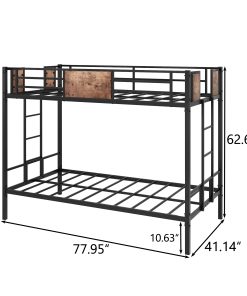 Twin Over Twin Size Metal Bunk Bed