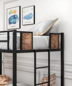 Twin Over Twin Size Metal Bunk Bed