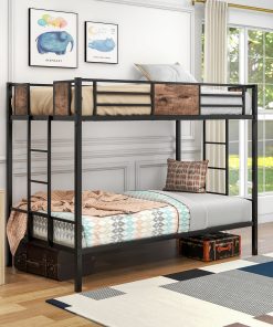 Twin Over Twin Size Metal Bunk Bed
