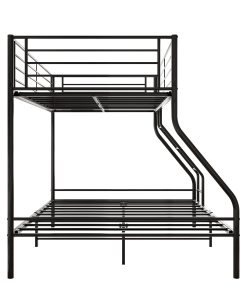 Metal Twin-Over-Full Bunk Bed with Guardrail