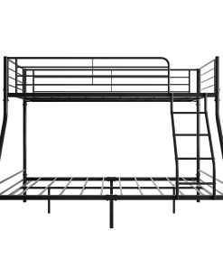 Metal Twin-Over-Full Bunk Bed with Guardrail