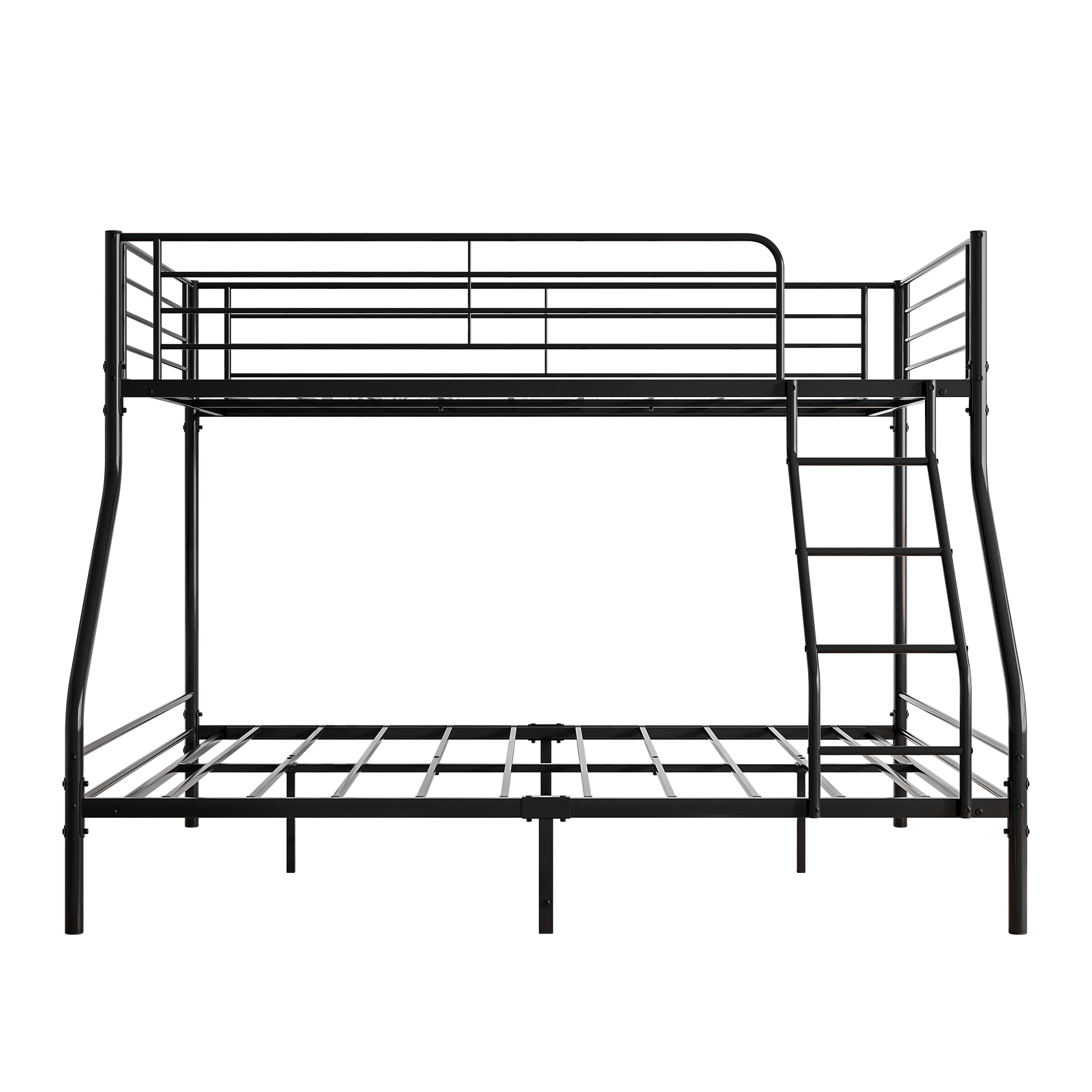 Metal Twin-Over-Full Bunk Bed with Guardrail