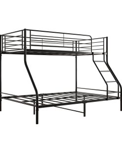 Metal Twin-Over-Full Bunk Bed with Guardrail