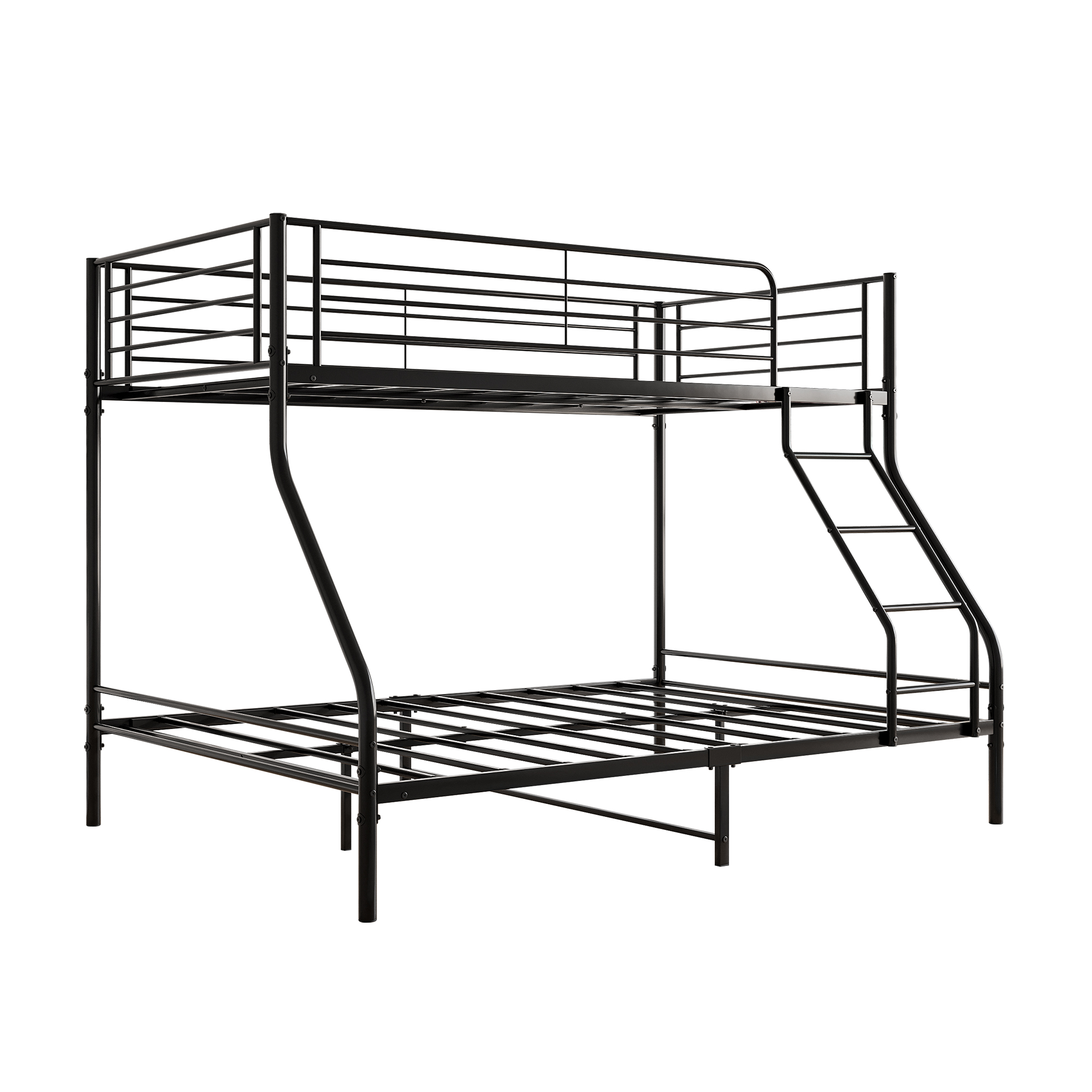 Metal Twin-Over-Full Bunk Bed with Guardrail