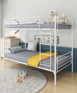 Twin over Twin Bunk Bed With Metal Frame
