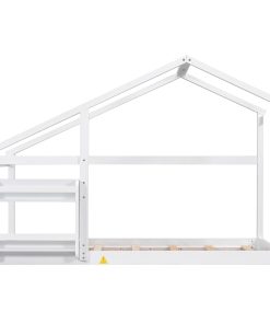 Twin Size Wooden House Bed With Shelf