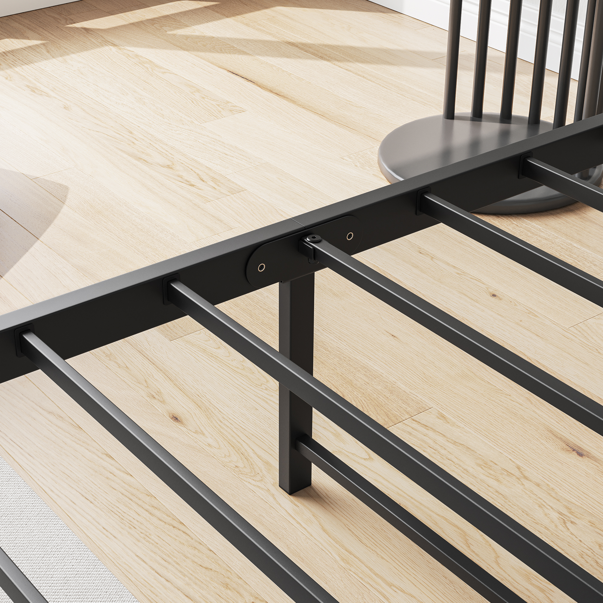 Metal & Wood Twin Size Platfrom Bed Frame