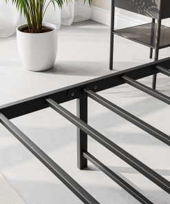 Metal & Wood Full Size Platfrom Bed Frame