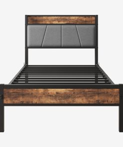 Metal & Wood Twin Size Platfrom Bed Frame