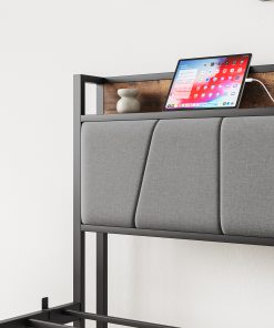 Metal & Wood Twin Size Platfrom Bed Frame