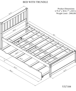 Modern Design Wooden Twin Size Platform Bed Frame with Trundle