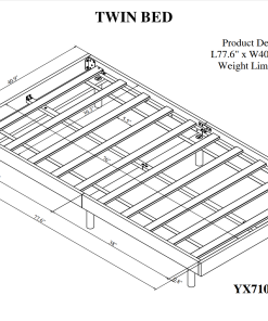 Modern Design Twin Size Floating Platform Bed Frame