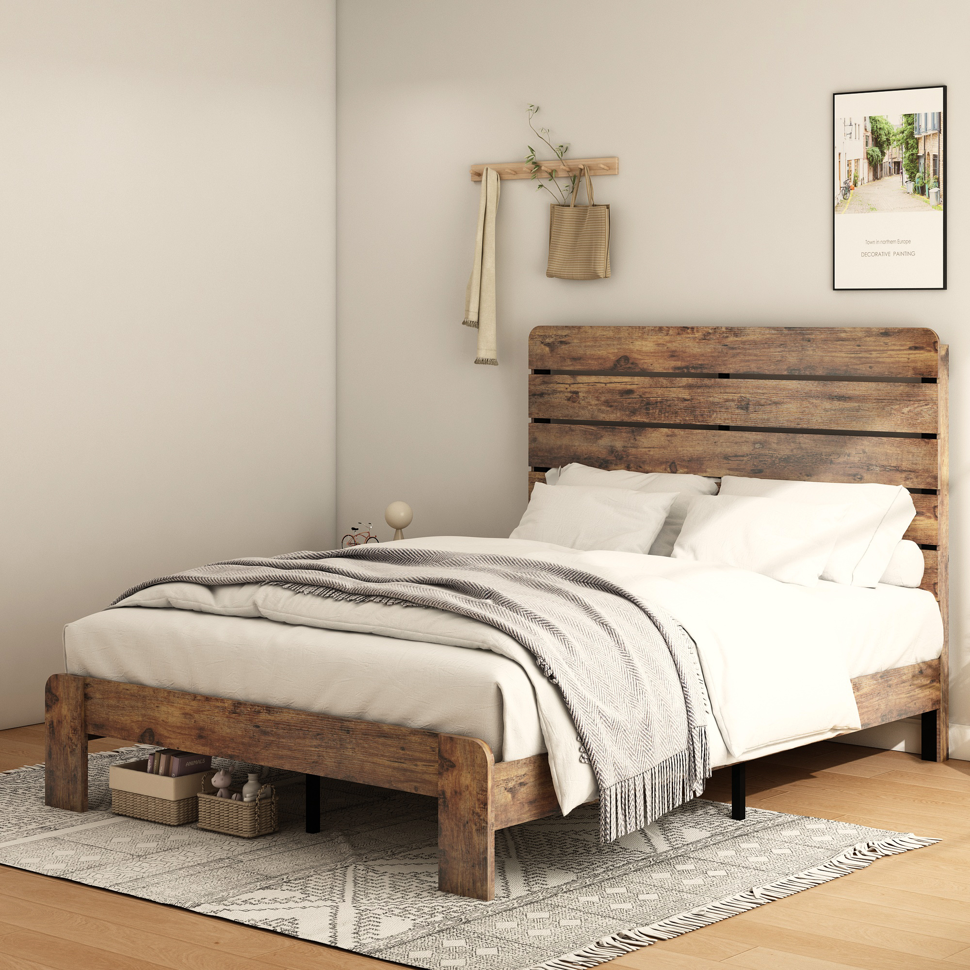 King Size Wood Platform Bed Frame