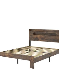 Wood Full Size Platform Bed Frame With Storage