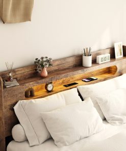 Wood Full Size Platform Bed Frame With Storage