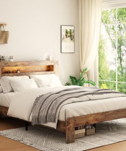 Wood Platform Bed Frame With Storage
