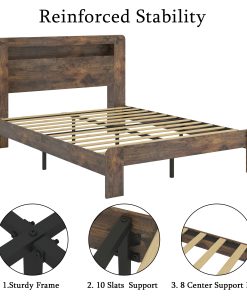 Wood Platform Bed Frame With Storage