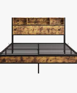 Queen Bed Frame With Storage Headboard
