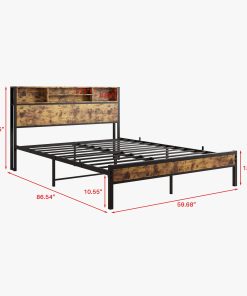 Queen Bed Frame With Storage Headboard