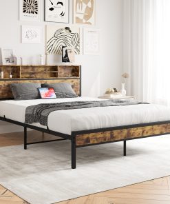 Queen Bed Frame With Storage Headboard