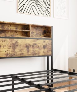 Queen Bed Frame With Storage Headboard