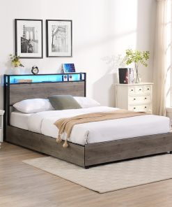 Queen Bed Frame with Storage Headboard