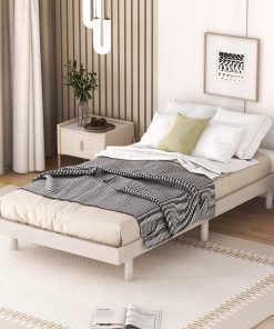 Modern Design Twin Size Floating Platform Bed Frame