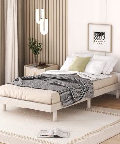 Modern Design Twin Size Floating Platform Bed Frame