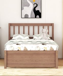 Modern Design Wooden Twin Size Platform Bed Frame with Trundle