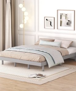 Modern Design Queen Floating Platform Bed Frame