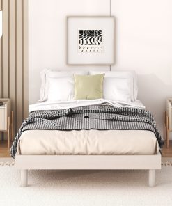 Modern Design Twin Size Floating Platform Bed Frame