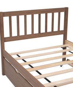 Modern Design Wooden Twin Size Platform Bed Frame with Trundle