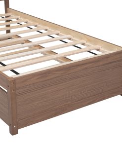 Modern Design Wooden Twin Size Platform Bed Frame with Trundle