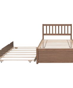 Modern Design Wooden Twin Size Platform Bed Frame with Trundle