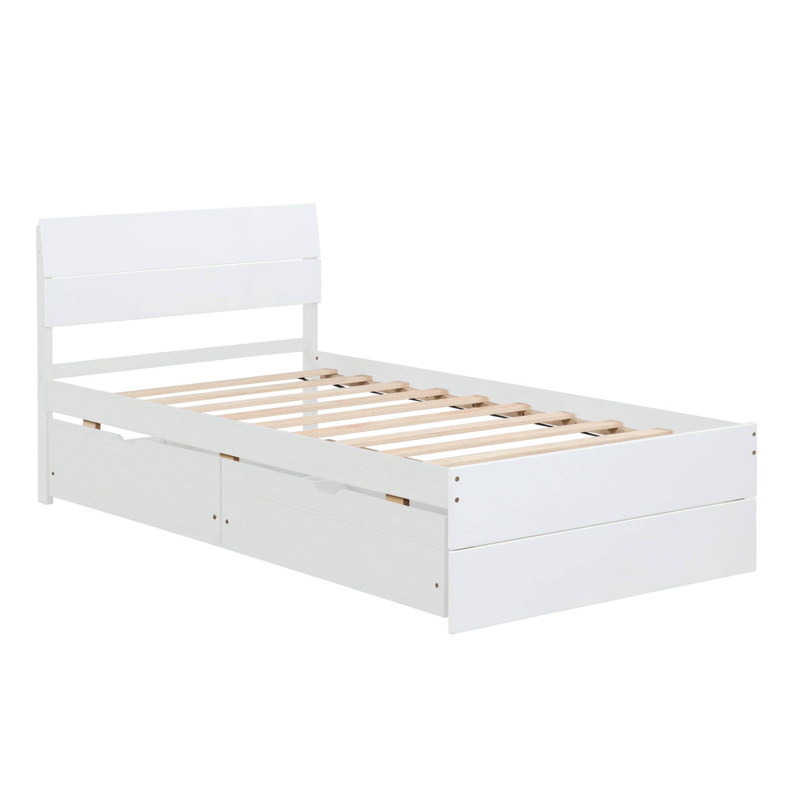 Modern Twin Bed Frame With 2 Drawers