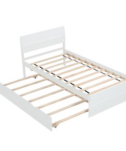Modern Twin Bed Frame With Twin Trundle