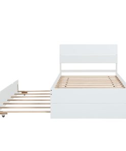 Modern Twin Bed Frame With Twin Trundle