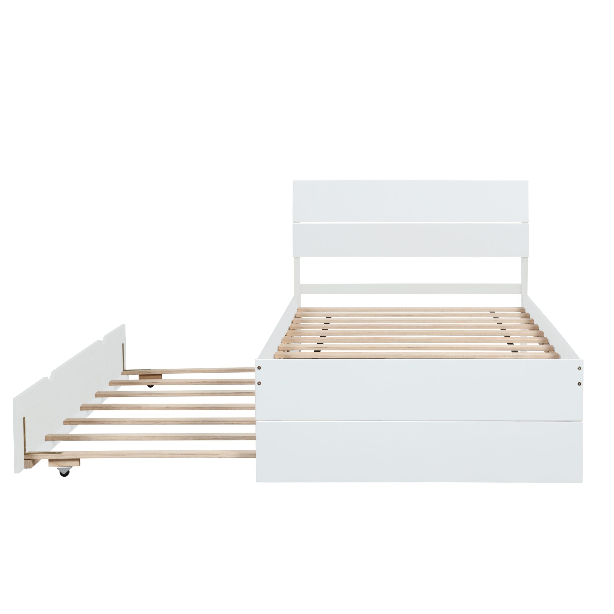 Modern Twin Bed Frame With Twin Trundle