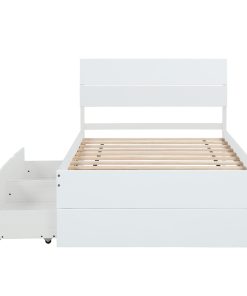 Modern Twin Bed Frame With 2 Drawers