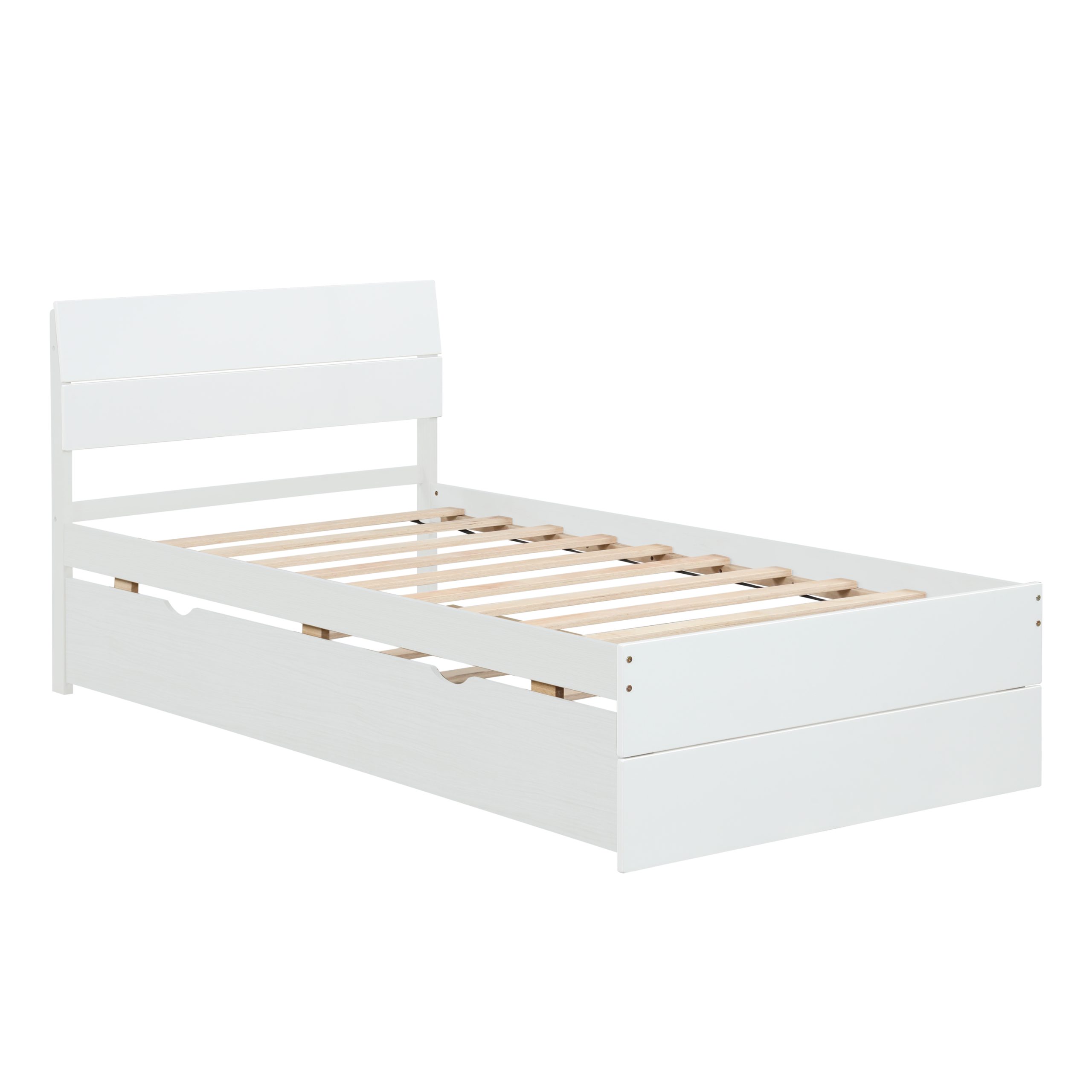Modern Twin Bed Frame With Twin Trundle