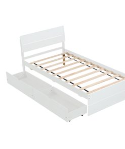 Modern Twin Bed Frame With 2 Drawers