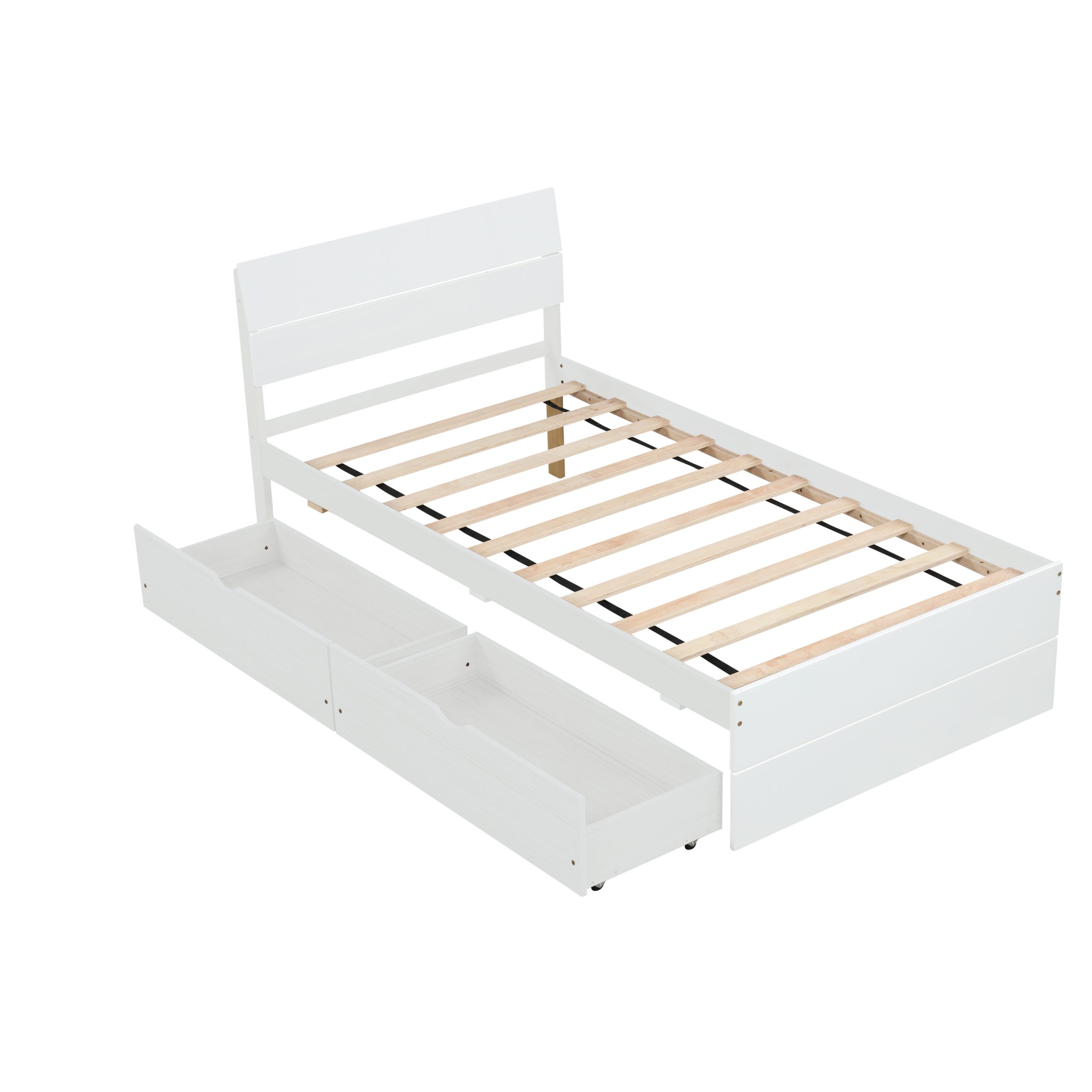 Modern Twin Bed Frame With 2 Drawers