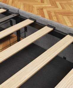 Full Size Bed Frame With LED, 4 Drawers