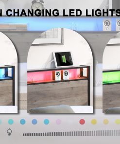 Full Size Platform Bed with Storage Headboard