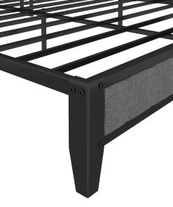 Full Size Bed Frame with Charging Station, Upholstered Headboard