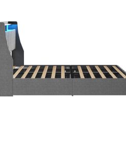 Full Size Bed Frame With LED, 4 Drawers