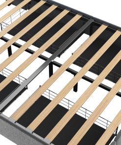 Full Size Bed Frame With LED, 4 Drawers