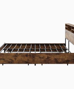 Solid Queen Size Platform Bed with 4 Drawers