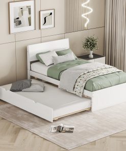 Modern Twin Bed Frame With Twin Trundle
