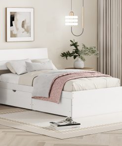 Modern Twin Bed Frame With 2 Drawers